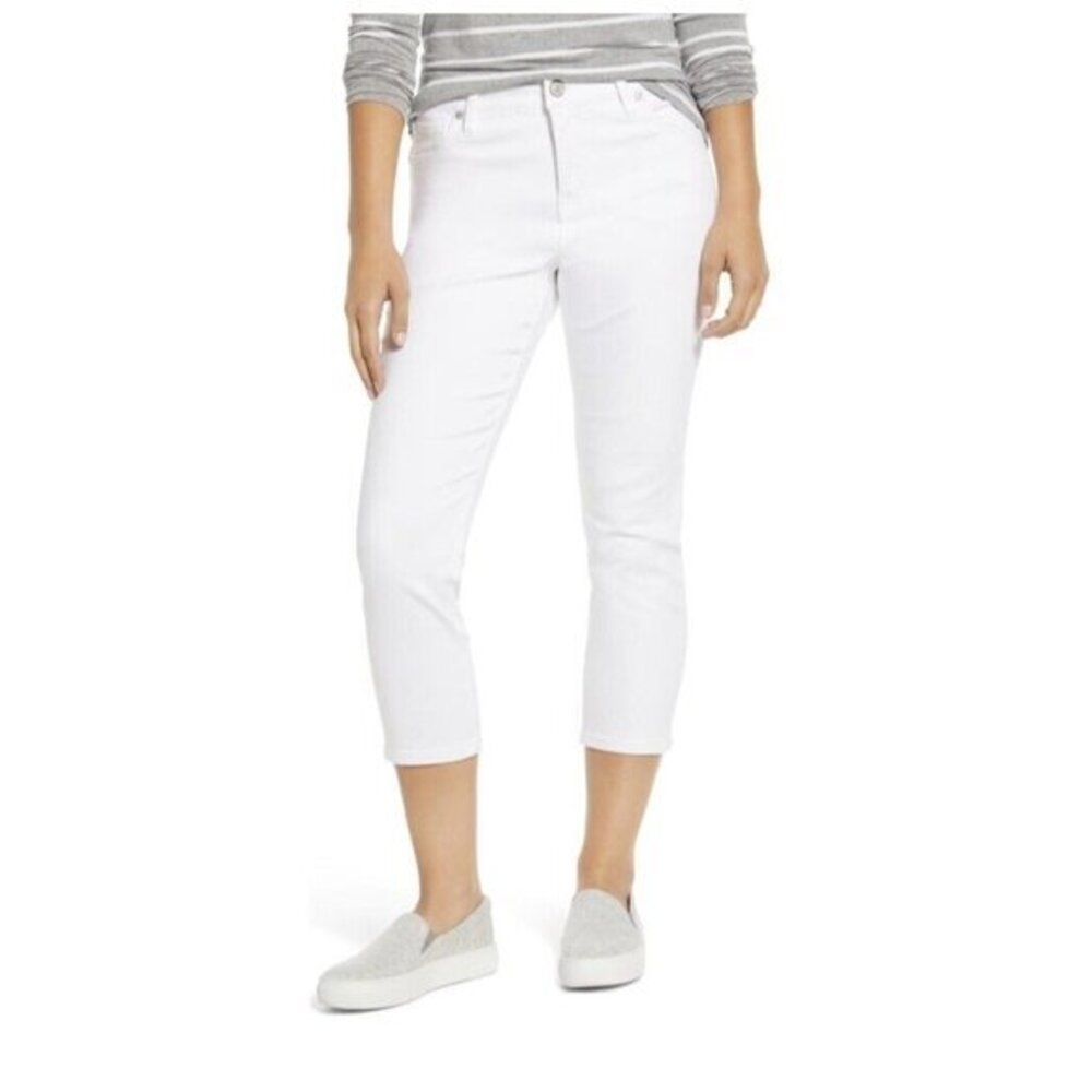 NEW TOMMY BAHAMA Ella Twill High-Rise Boyfriend White Denim Jeans Size 8